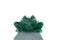Beautiful figurine of a toad made of malachite on a white background