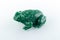 Beautiful figurine of a toad made of malachite on a white background