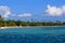 Beautiful Fiji atoll island with white beach