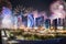 Beautiful fireworks above West Bay and Doha City, Qatar