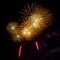 Beautiful fireworks on black background , abstract firework full color