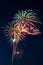 Beautiful fireworks display lights up the nighttime sky