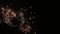 Beautiful fireworks flowers on the night sky. Brightly blue fireworks on dark black color background. Holiday relax time