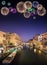 Beautiful fireworks under canals in Venice