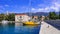 Beautiful fishing villages in Croatia. Scenic Kastella in Dalmatia. Kastel Luksic village with charming marine