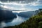 Beautiful fjord in Norway. View from the top