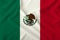 Beautiful flag of mexico on delicate silk with soft folds in the wind