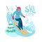 Beautiful flat vector illustration winter sport activites.