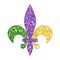 Beautiful fleur de lis with shimmer texture