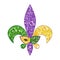 Beautiful fleur de lis with shimmer texture