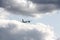 Beautiful flight in the clouds of civil aircraft