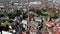 A beautiful flight on a quadcopter in the center of Weinheim. View of the houses and castles. Germany.