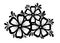 Beautiful floral element. Black-and-white flowers and leaves design element. Floral design element in retro style.