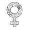 Beautiful floral feminine symbol of Venus as female gender sign