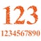 Beautiful floral numbers set, vector numerals