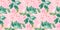 Beautiful floral seamless pattern design, pretty tiny abstract flowers and leaves on a soft pink color background