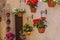 Beautiful floral streets of old italian village