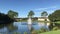 A beautiful Florida community pond in autumn