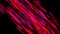 Beautiful flow of shining short diagonal lines on black background, seamless loop. Animation. Cosmic stream with glowing