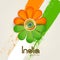 Beautiful flower design in national flag color with Ashok Wheel.