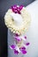 Beautiful flower garland with jasmines and orchid