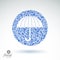 Beautiful flower-patterned umbrella. Stylized accessory â€“ creative parasol, brolly graphic illustration, best for use in advert