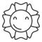 Beautiful Flower vector outline icon or symbol in Groovy style