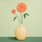 Beautiful Flowers in Ceramic Vase, Bouquet of Blooming Flowers for Interior Decoration