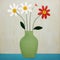 Beautiful Flowers in Ceramic Vase, Bouquet of Blooming Flowers for Interior Decoration
