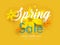 Beautiful flowers decorated spring sale poster design.