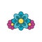 beautiful flowers naturals isolated icon