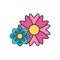 beautiful flowers naturals isolated icon