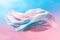 Beautiful flying pink and blue background with soft and flowing fabric in the middle. Created using generative AI