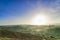 Beautiful foggy sunrise landscape in Tuscany, Italy