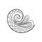 Beautiful Folkloric Indian Paisley Swirl, Nature Inspired Design Element