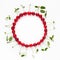 Beautiful food circle Frame of red ripe cherries
