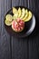 Beautiful food: fresh tuna tartar with lime, avocado and sesame