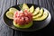 Beautiful food: fresh tuna tartar with lime, avocado and sesame