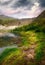 Beautiful footpath by a mountain lake