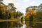 beautiful forest, bridge and lake at Laxenburg palace, Austria