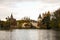 Beautiful forest, lake and castle at Laxenburg palace, Austria