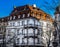 Beautiful form of old roofs, Strasbourg, sunny winter day