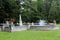 Beautiful fountain with sculpture of woman and children in center, Yaddo Garden, Saratoga Springs, New York, 2019