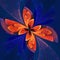 Beautiful fractal flower in dark blue and orange.