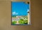 Beautiful fragment of view of tropical resort grounds through the hotel wall window on sunny gorgeous summer day