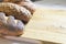 Beautiful fragrant bread is on the kitchen table