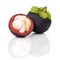 Beautiful fresh mangosteen isolate on white background