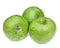 Beautiful and freshness green apples covered with water drops