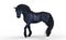 The beautiful Friesian Horse, 3D Illustration