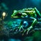 Beautiful frog at night - ai generated image